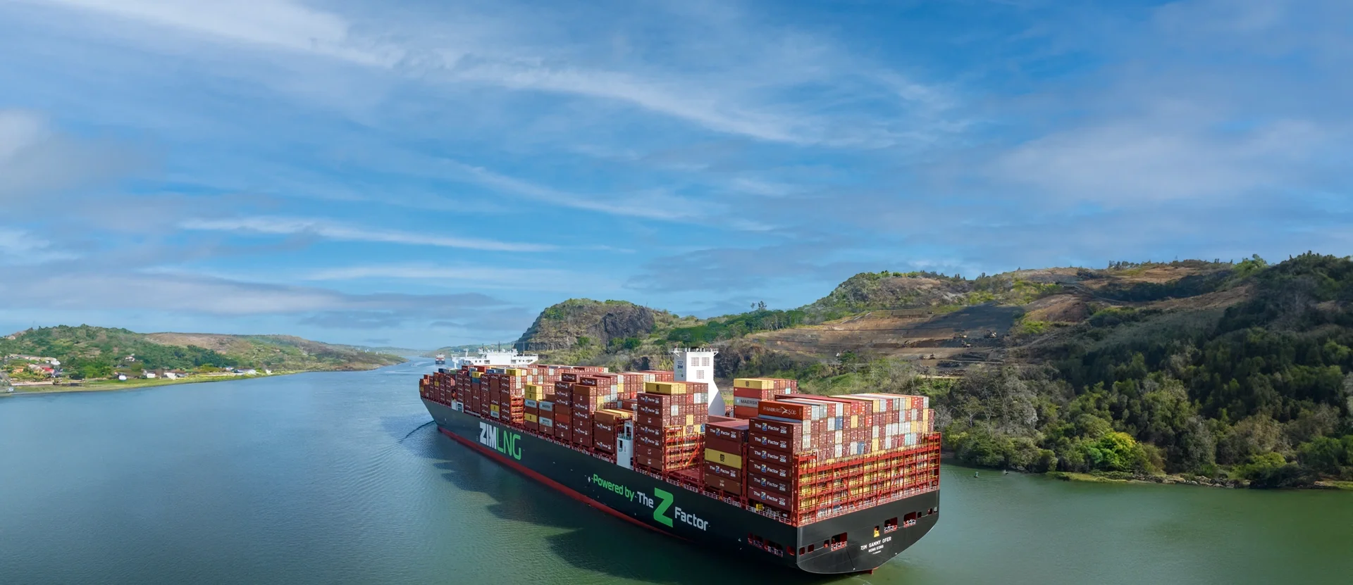 ZIM Sammy Ofer LNG Vessel in Panama Canal, Photograph by Wellington Luck